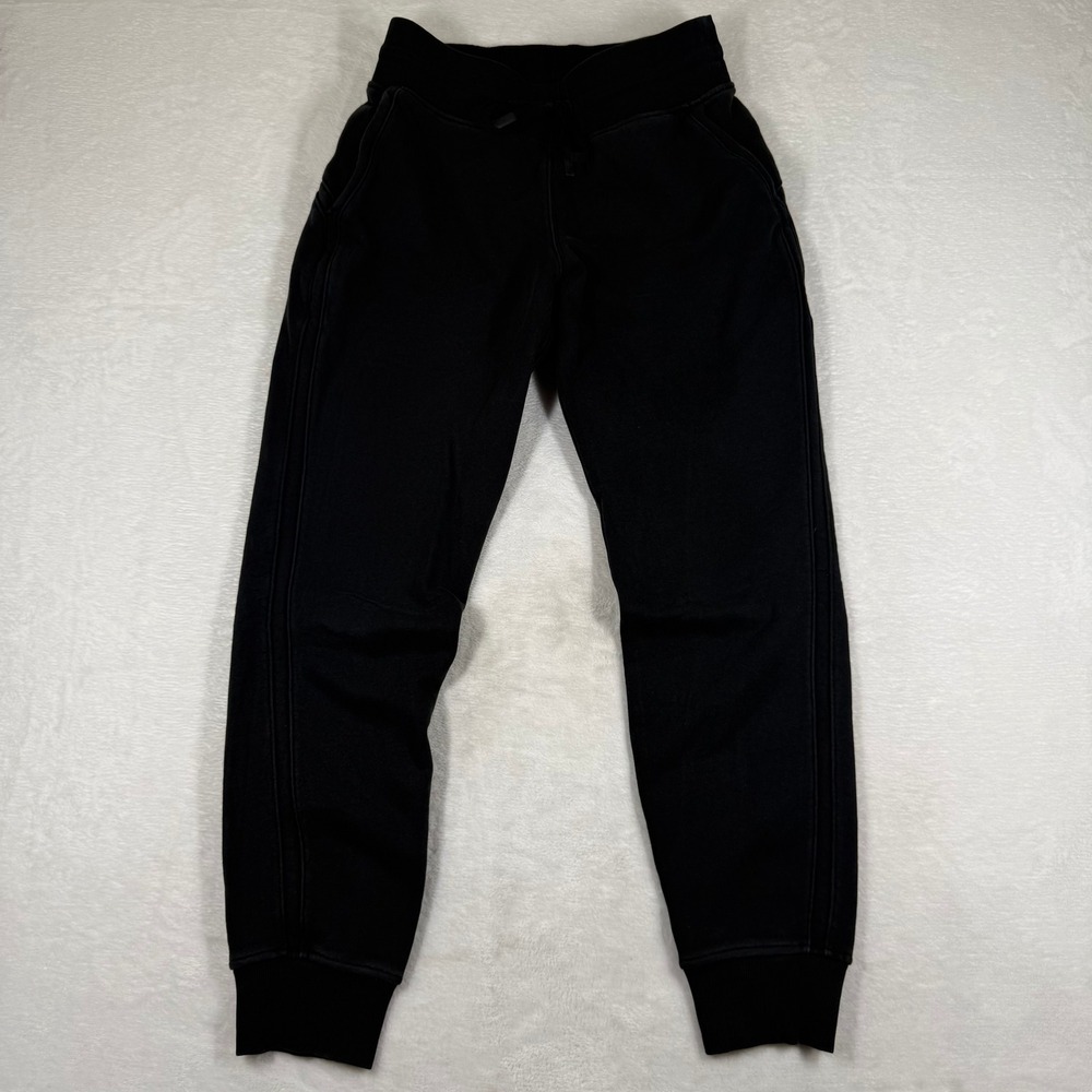 Lululemon‎ Scuba High-Rise Jogger Pants Black Cotton Fleece Tapered Sweatpants